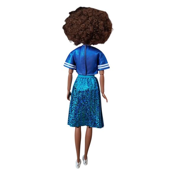 New AA Dressed Doll in Barbie Outfit Blue B Top Irridesecent Skirt White Shoes - Picture 2 of 16